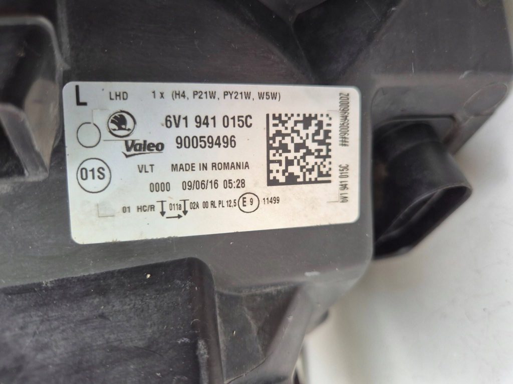 фото №9, Skoda fabia iii mk3 6v0 2016 6v1941015c левая лампа передняя