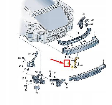фото №1, Audi e-tron gt rear бампер cover support rail кронштейн 9j1825131