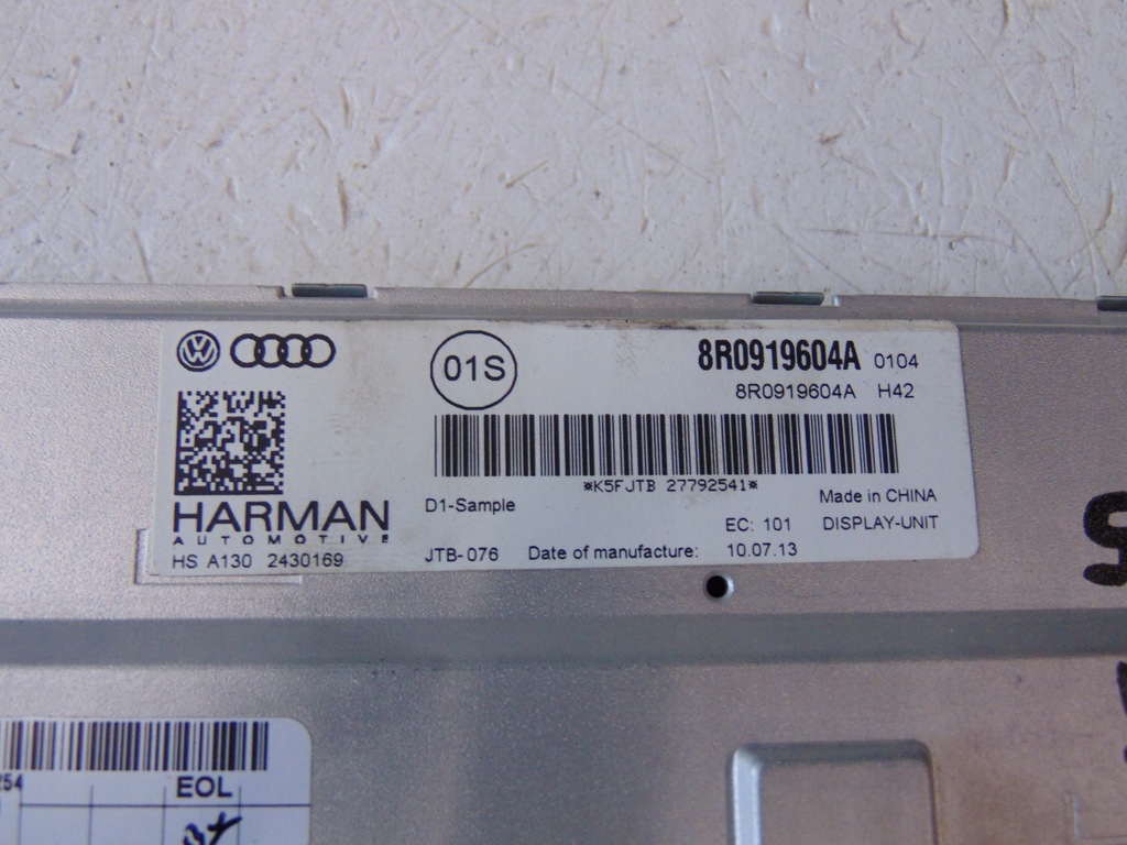 фото №9, Дисплей екран audi q5 sq5 8r0919604a