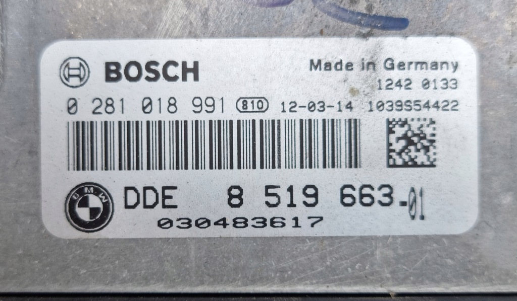 фото №2, Mini one r56 lift 1.6 дизель бортовой компьютер двигателя kpl