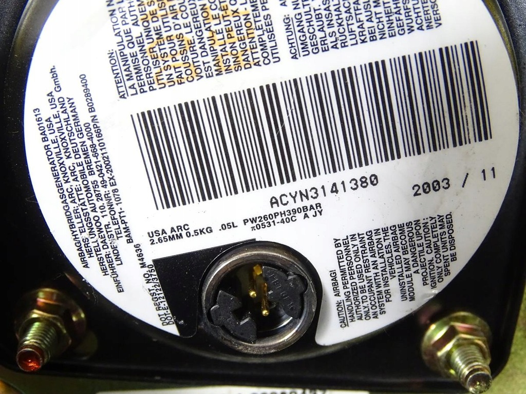 фото №7, Подушка подушка безпеки водія daewoo kalos 2002-2011