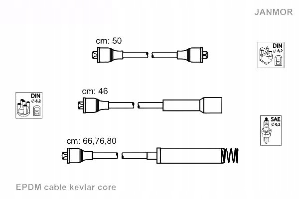 фото №1, Janmor дроти запалювання kpl.