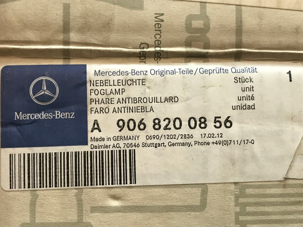 фото №6, Фара противотуманный mercedes оригинальный номер 9068200856
