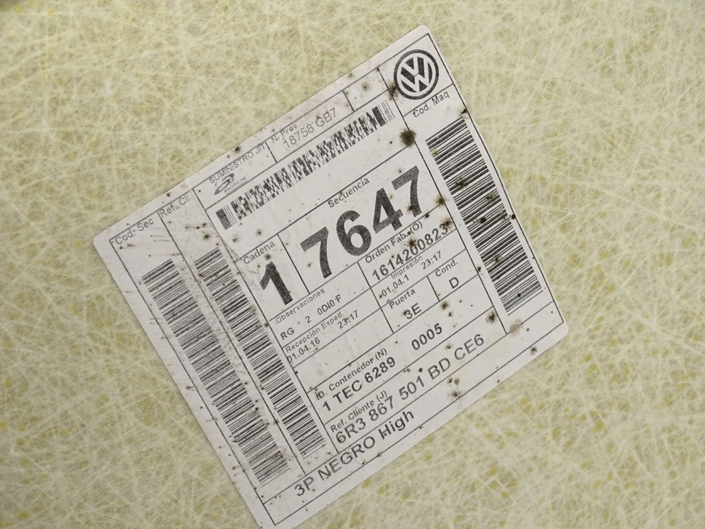 фото №11, Kpl czarna стеля + обладнання vw polo v 6r 6c 3d gti r-line 6r3867501bd