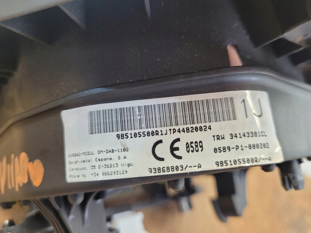 фото №11, Подушка подушка безопасности водителя opel vivaro b vauxhall 93868803