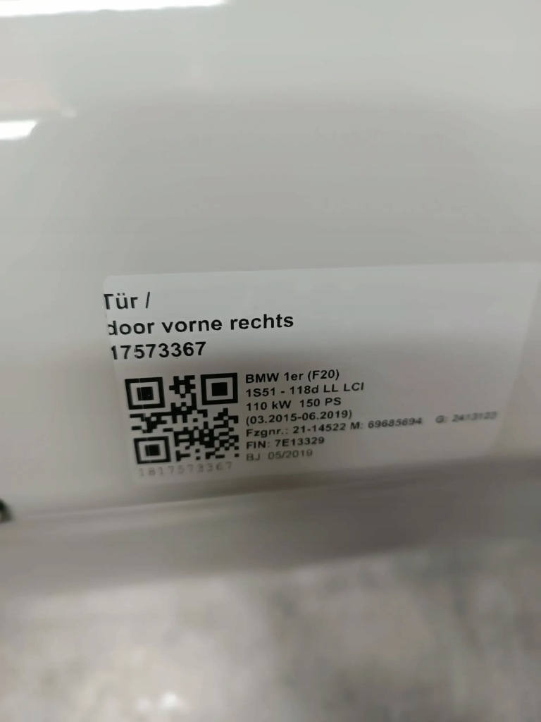 фото №6, Дверь правое перед задняя kol. a300 bmw 1 f20 f21