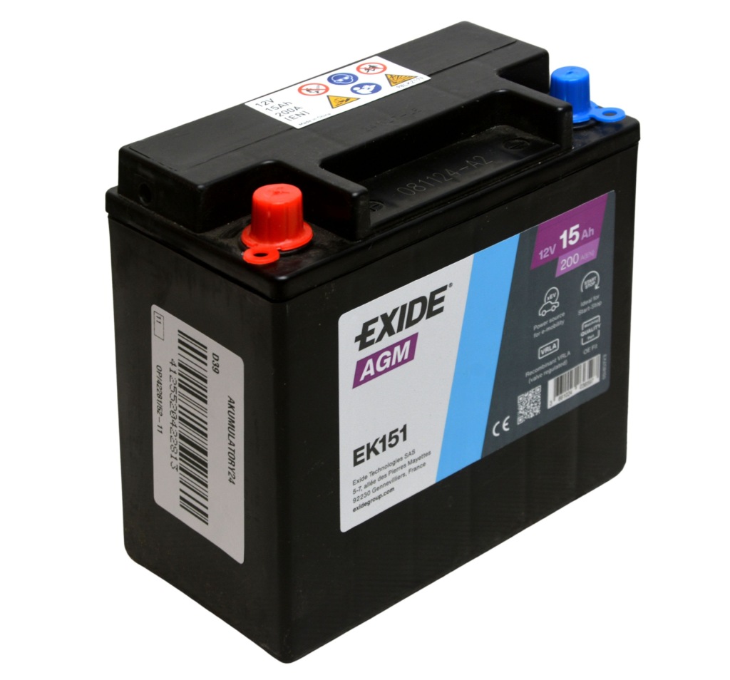 Exide старт-стоп aux agm ek151 12v 15ah 200a Оригінал
