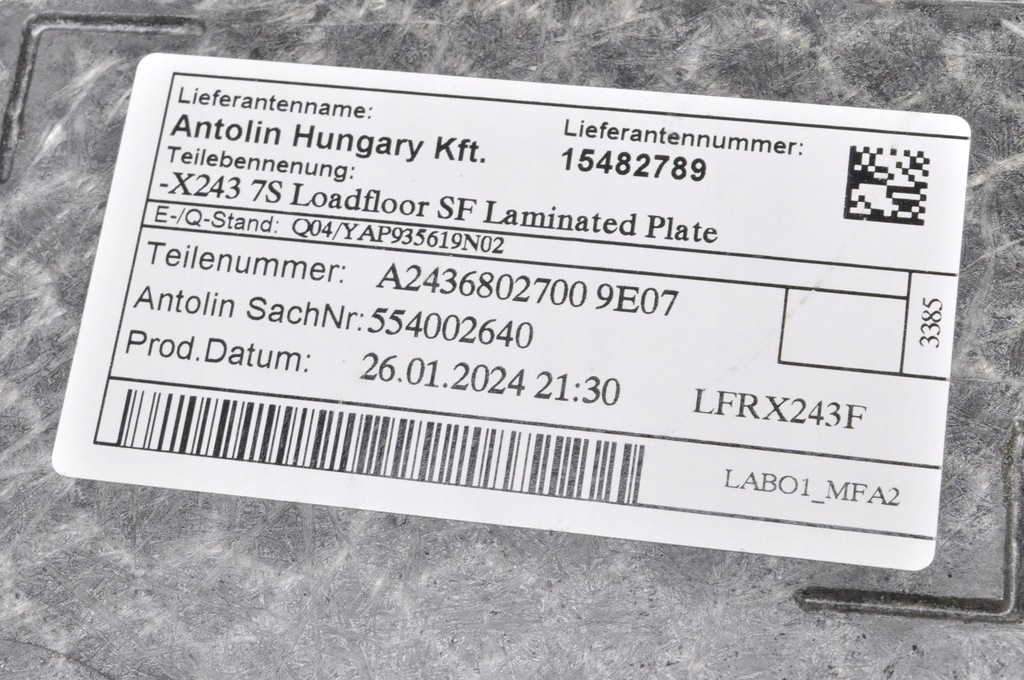 фото №6, Mercedes eqb x243 підлога обшивка багажника a2436802700