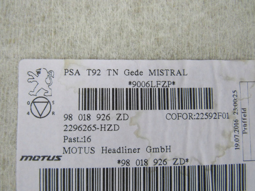 фото №9, Потолок peugeot 308 98018926zd