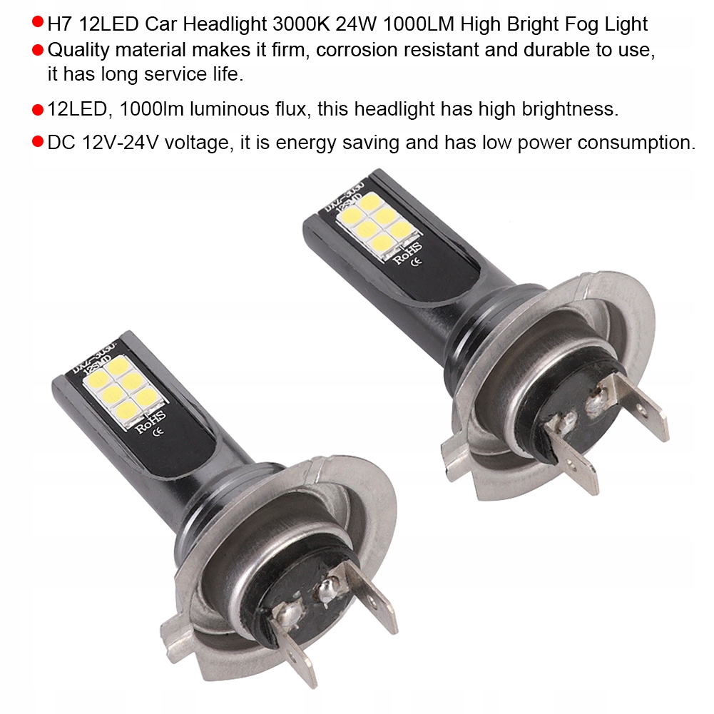 фото №16, 2 szt. h7 12led фара автомобільний фара