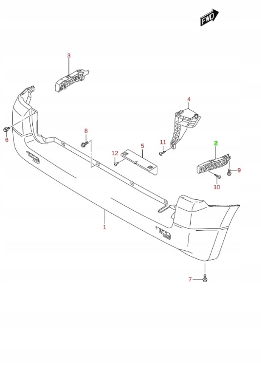Suzuki grand vitara 3d 05 направляющая бампера задняя правый Оригинал