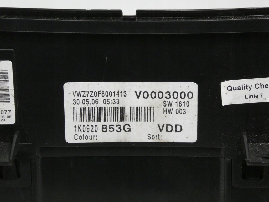 фото №5, Лічильник прилади vw golf v 1.6fsi 1k0920853g