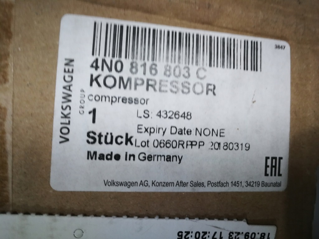 фото №9, Компрессор компрессор кондиционера audi a8 4n0816803c audi оригинальный номер