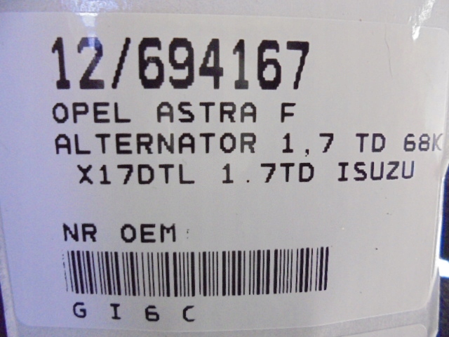 Купить Opel astra 1 f генератор 1,7 td 68km x17dtl