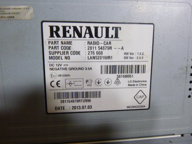 фото №3, Renault captur радио навигация проигрыватель 281154879r