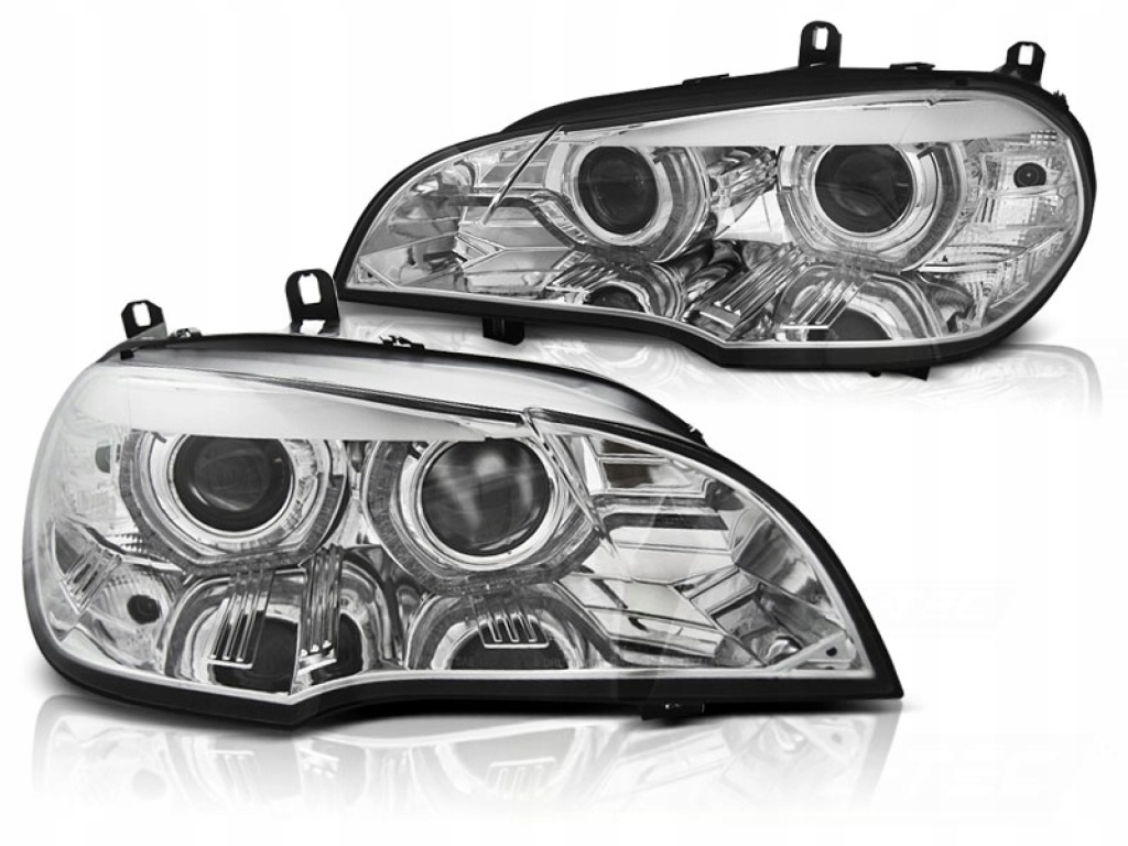 Купить Фонари передние фары angel eyes led drl хром bmw x5 e70 07-10