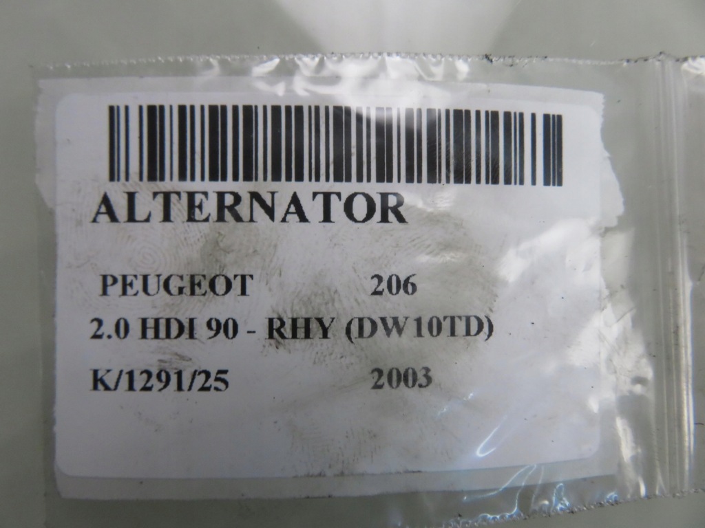 фото №6, Генератор peugeot 206 2.0 hdi 90 - rhy