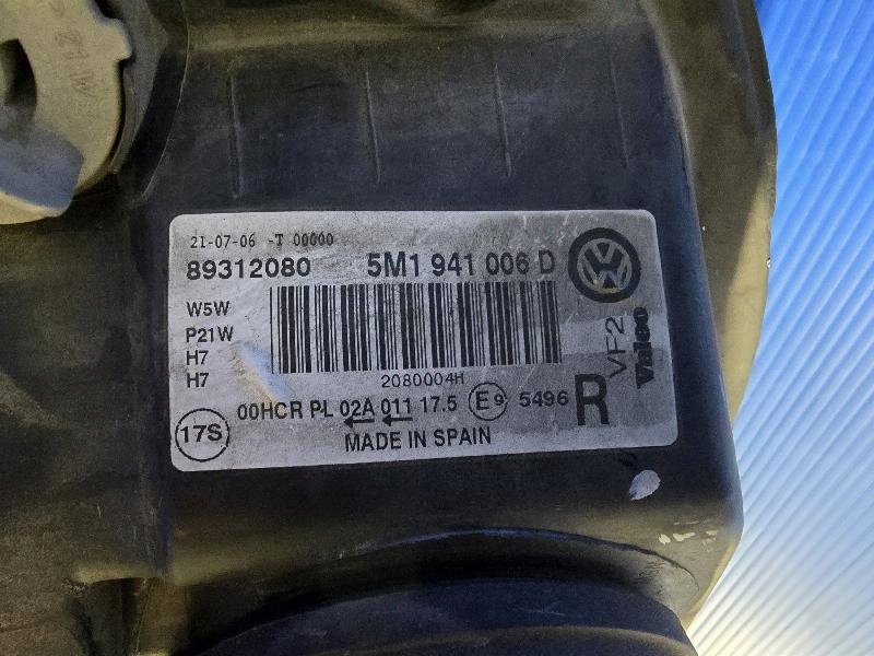 фото №7, Volkswagen vw golf plus 5m1941006d лампа передня перед права