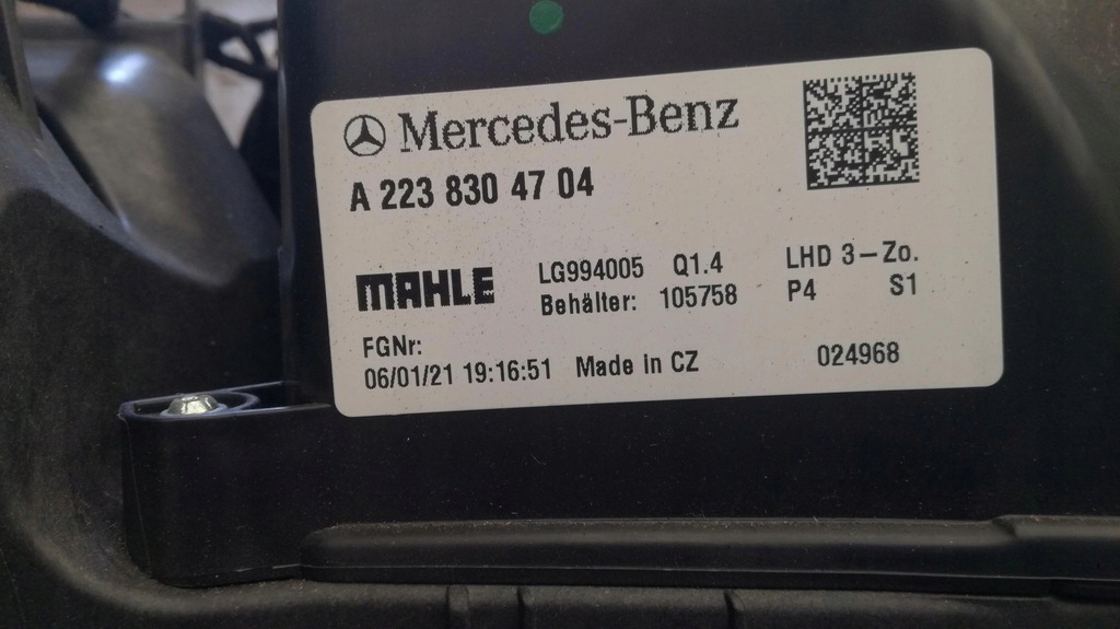 фото №12, Mercedes w223 отопитель a2238304704