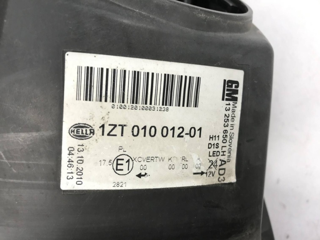 Лампа ліва перед ксенон opel astra j iv 13253650 європа Недорого