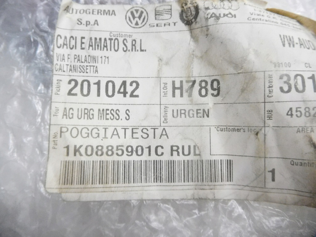 фото №11, Підголівник задній правий / лівий volkswagen golf оригінальний номер 1k0885901c rul 1k0885901c