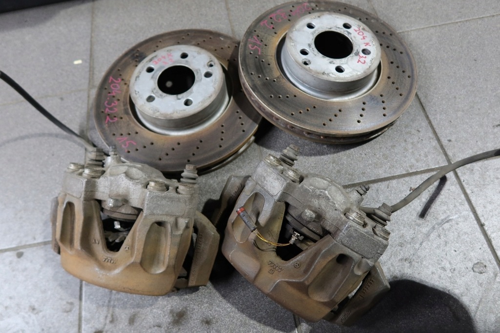 фото №13, Mercedes w204 тормозные диски суппорты перед 322mm w207