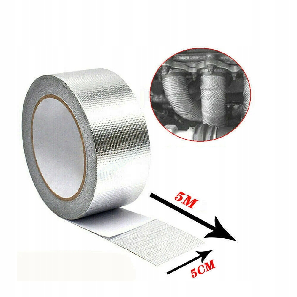 фото №14, Samoprzylepna пленка алюминиевая лента трубы выпускной изоляция тепловая 5m