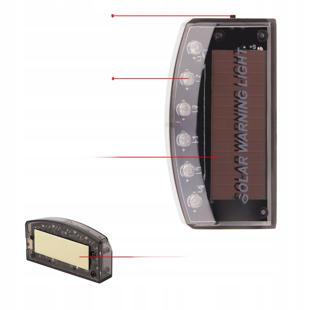 фото №13, Лампа безопасности solarnego лампочка лампа автомобильная солнечная 6 led лампа солнечная