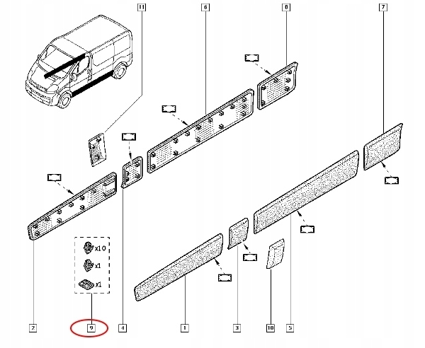 фото №6, Кліпси накладки бічний renault trafic ii vivaro