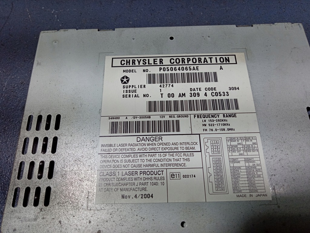 фото №6, Chrysler pt cruiser радио cd чейнджер 6 дисков