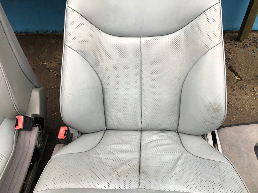 фото №13, Mercedes w140 lift long сиденья заднее сиденье обивка кожа серые