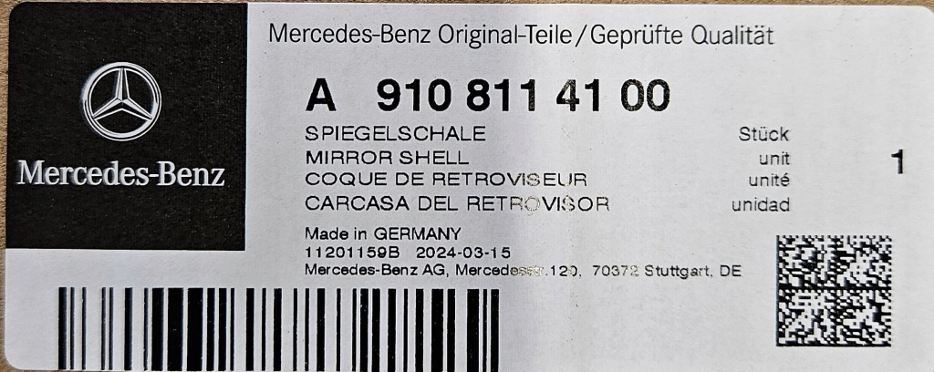 фото №3, Корпус дзеркало зовнішнього сторона ліва mercedes sprinter 907 910