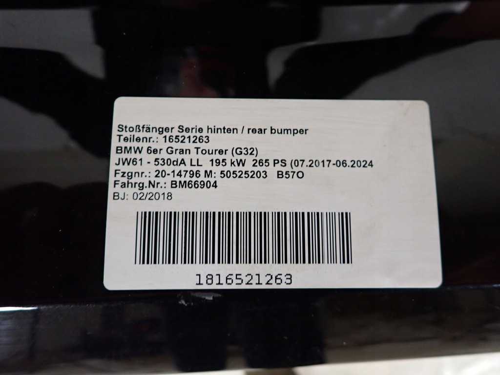 фото №10, Bmw 6 gt g32 17- бампер задняя задний pdc