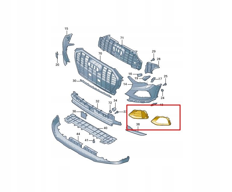фото №8, Решётка радиатора бампера do audi q3 f3 2018-2020 83g807682 правая чёрный никель