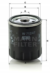 фото №2, Mann-filter w 712/47 фильтр масла