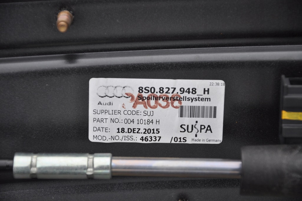 фото №3, Audi tt 8s0 cabrio крышка багажника задняя задняя