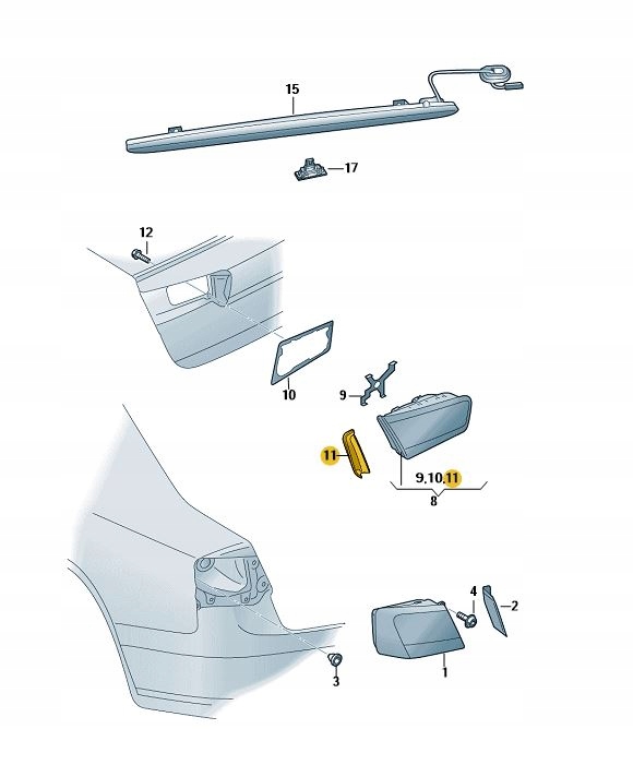 фото №1, Захист заднього світло лампи audi a6 c7 права