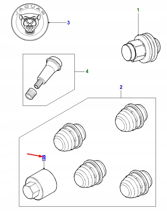 фото №1, Jaguar i-pace x590 type r wheel nut key адаптер t2r36350 original