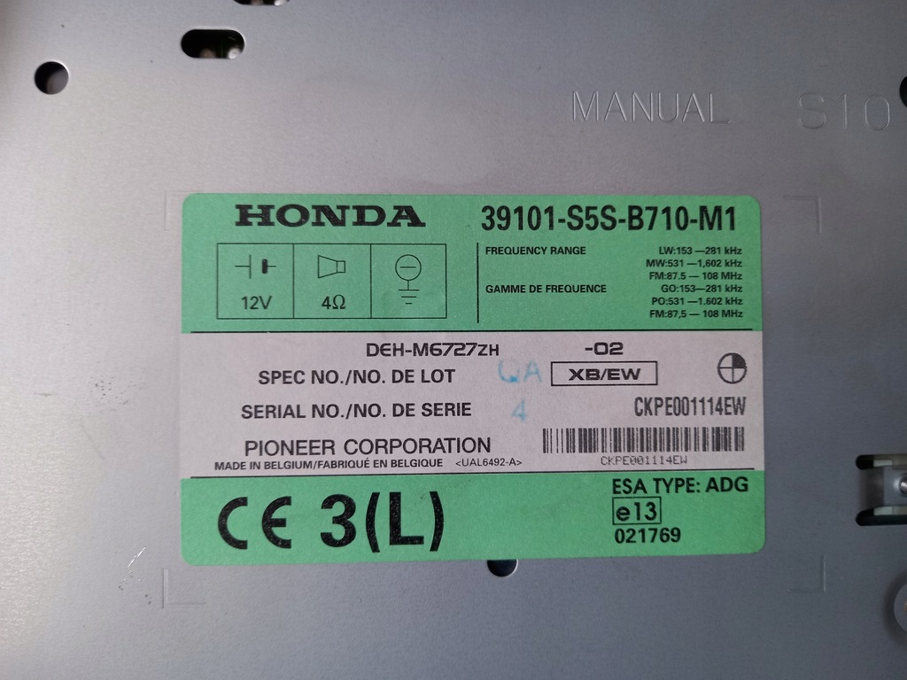 фото №3, Honda civic vii радіо заводський 39101s5sb710m1