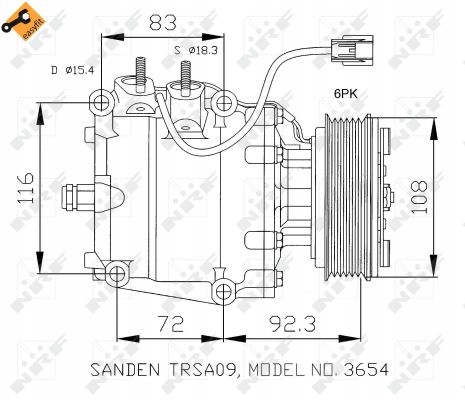 фото №1, Nrf 32072 компрессор, кондиционер