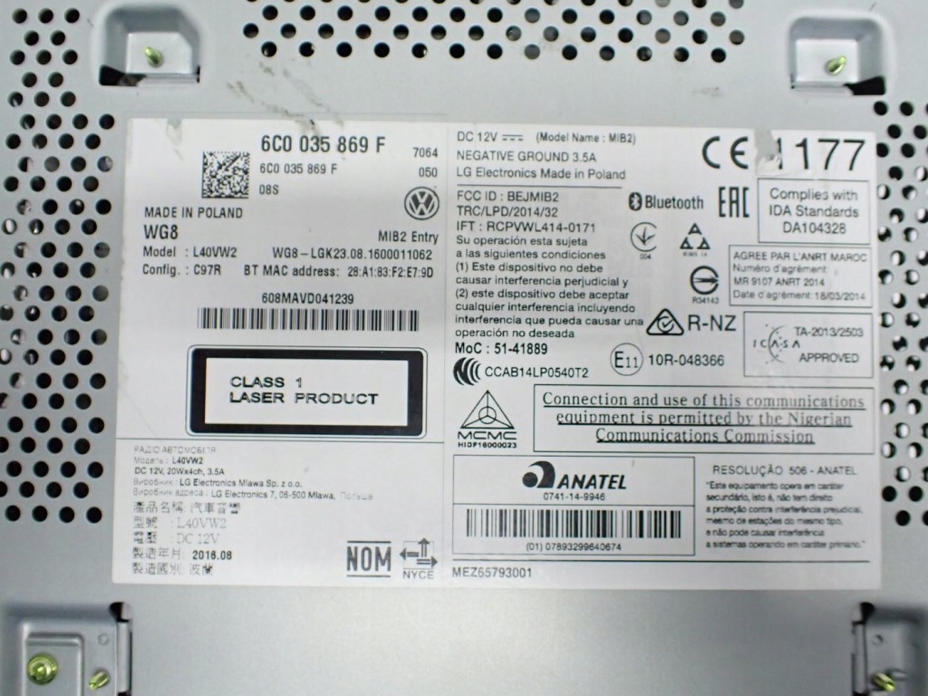 фото №12, Радіо cd заводський антена europa 6c0035869f 6c0035501 vw polo v 6r 6c 16r