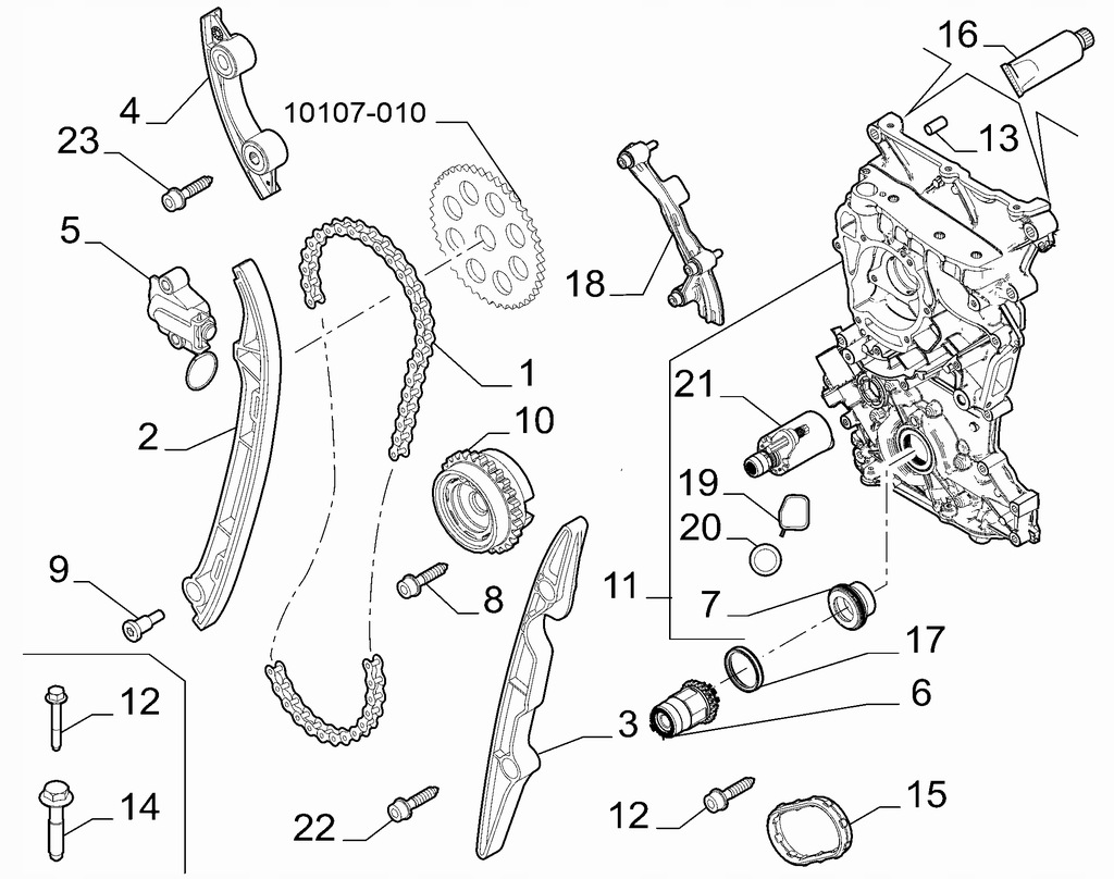 фото №15, Корпус распределительного вала насос масла jeep renegade 2019r 1.3 ben 55282328 46336997