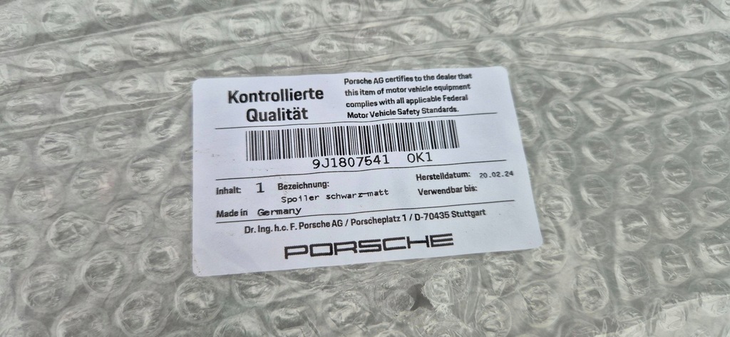 фото №14, Porsche taycan 9j1 19-23 спойлер dół бампера перед новый org