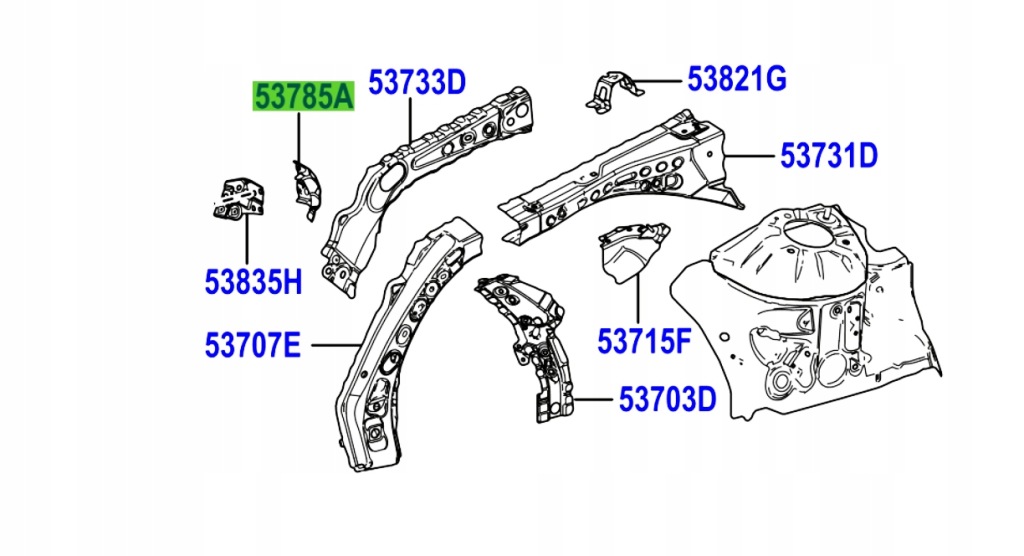 фото №1, 53785-33010 кронштейн кронштейн передний крыла camry lexus es