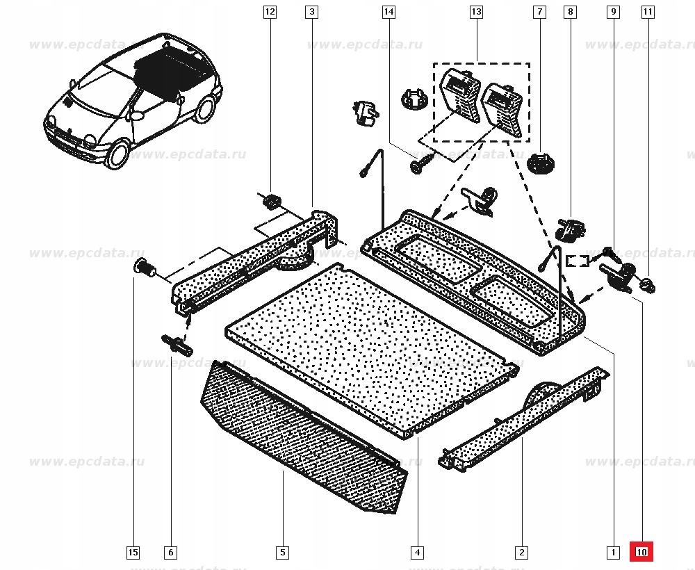 фото №3, Кронштейн полка багажника renault twingo 7700821171 oe!