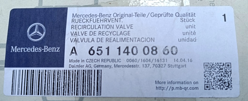 фото №6, Mercedes клапан egr om651