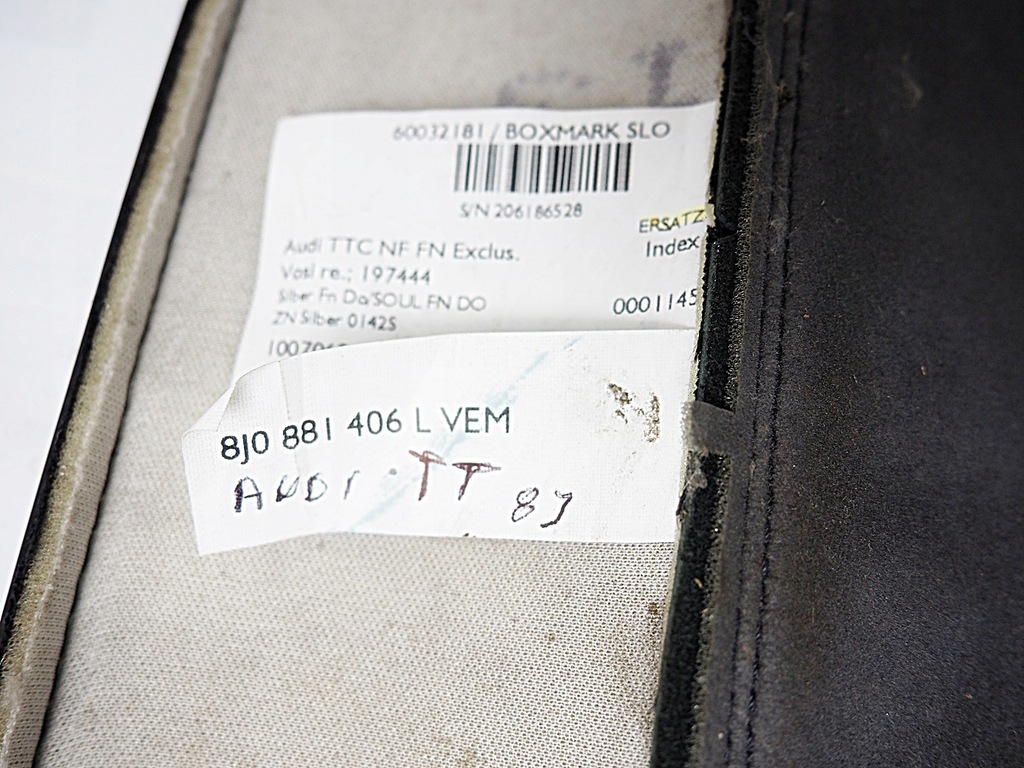 фото №8, Audi tt 8j обшивка обивка обивка сиденье сиденье эко-кожа 8j0881406l