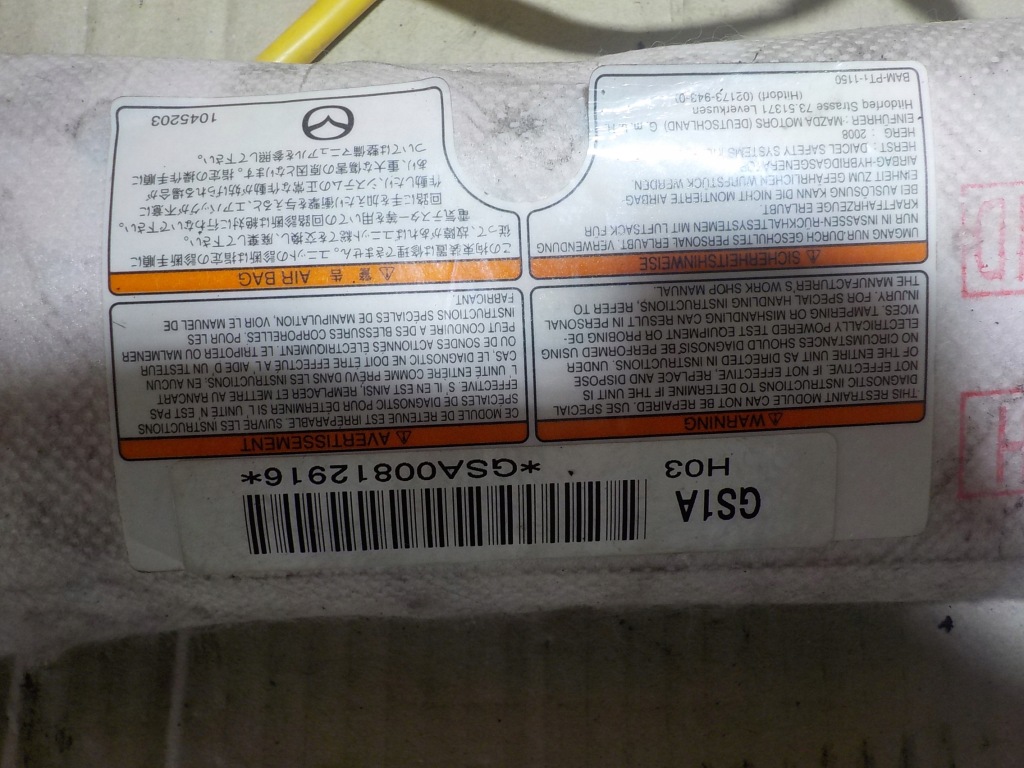 фото №2, Mazda 6 подушка сиденье подушка безопасности правая