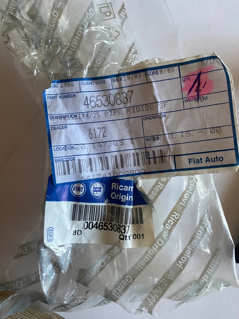 фото №3, Шланг труба вентиляція картера fiat punto brava 46530837