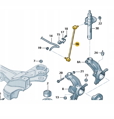 фото №1, Соединитель стабилизатора 6r0411315a оригинальный
